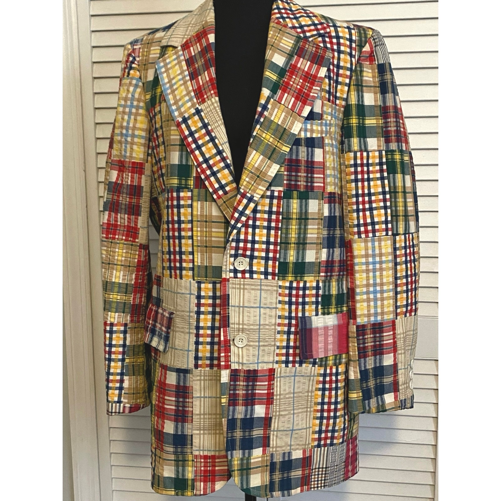 Vintage Corbin Patchwork Jacket Blazer Tailor Made Usa 1970s Americana